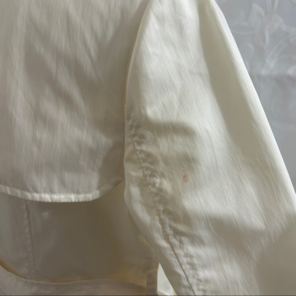 Nine West Pearl White Buttoned Belted Coat - Picture 15 of 16